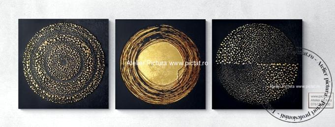 Tablou pictat Pictura abstracta, Set tablouri pictate manual Tablou 3D