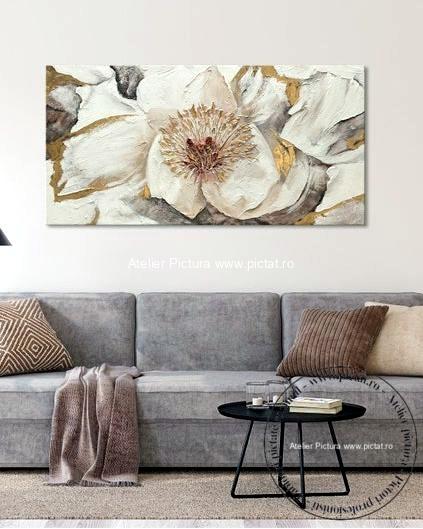 Tablouri pictate manual Tablou Abstract Floral tehnica cutitului efect 3D - imagine 5