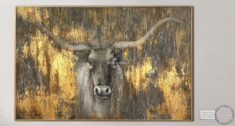 Tablou pictat Tablou astract texturat Pictura In ulei Tablouri Animale