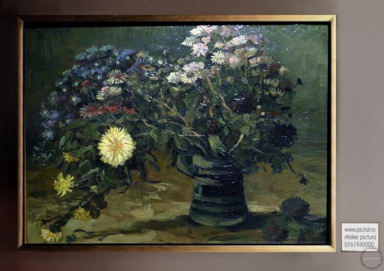 Tablou pictat Tablou flori in vaza, Anemone, reproduceri celebre Vincent Van Gogh