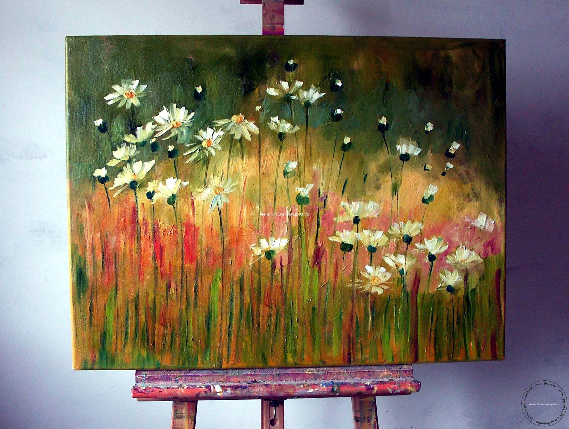 Tablou flori, pictura flori, Tablouri flori, Picturi cu flori, Tablouri florale, Tablou flori albe