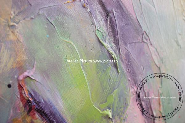 Tablouri pictate manual, Tablou girafe, tablou abstract modern multicolor - imagine 3